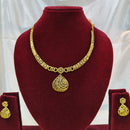 SNERA Traditional Gold Plated Austrian Stone Designer Necklace Set with Earrings