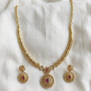 SNERA Traditional Gold Plated Austrian Stone Designer Necklace Set with Earrings