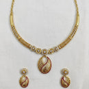 SNERA Traditional Gold Plated Austrian Stone Designer Necklace Set with Earrings