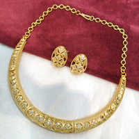 SNERA Traditional Gold Plated Austrian Stone Designer Necklace Set with Earrings