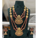 SNERA Graceful Pota Stone And Pearl Temple Double Necklace Set