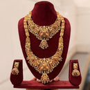 SNERA Graceful Pota Stone And Pearl Temple Double Necklace Set