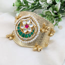 SNERA Kundan Stone And Pearl Ghungroo Designer Bracelet for Women