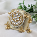 SNERA Kundan Stone And Pearl Ghungroo Designer Bracelet for Women