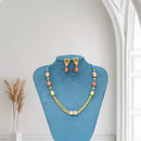 SNERA Pastel Beads Designer Necklace Set With Earrings