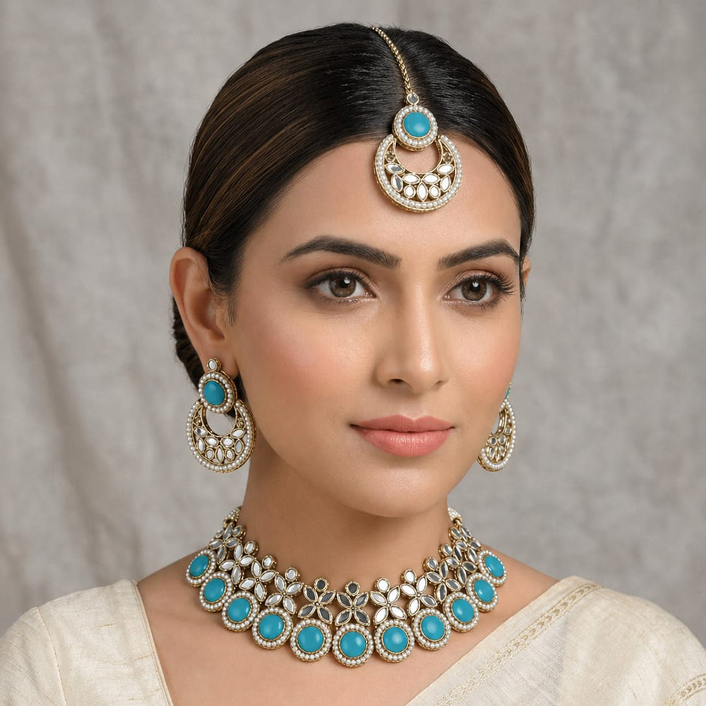 SNERA Party Wear Kundan Stone Choker Necklace Set