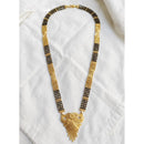 SNERA Gold Plated Black Beads Long Mangalsutra