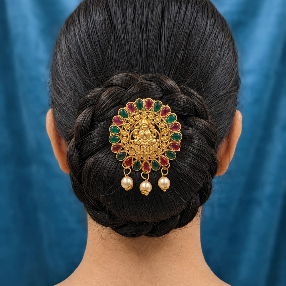 SNERA Traditional Temple Design Hair Accessory With Pearls