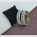 SNERA Elegant Crystal Stone and Pearl Designer Bangles Set
