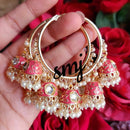 SNERA Traditional Dangler Earrings with Crystal Stones & Pearls