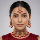 SNERA Classic Grace Crystal Stone  Pearl And Beads Choker Meenakari Necklace Set