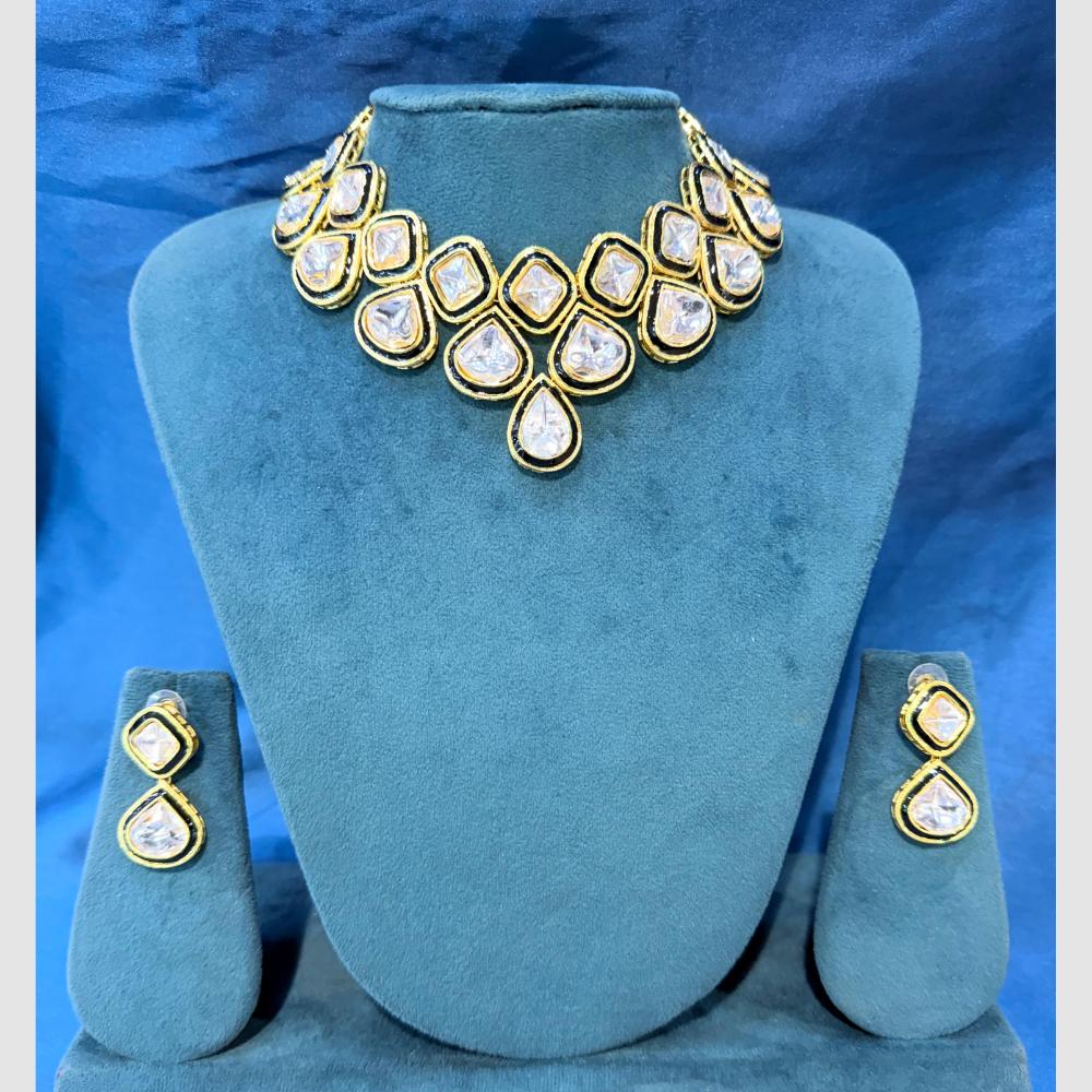 SNERA Gold Plated Polki Kundan Necklace Set