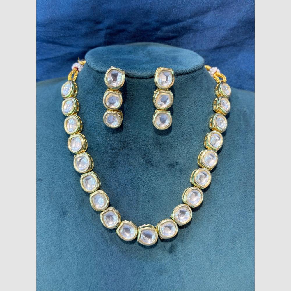 SNERA Gold Plated Polki Kundan Necklace Set