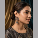 SNERA Dual Tone Pota Stone And Pearl Ethnic Jhumki Earrings for Women