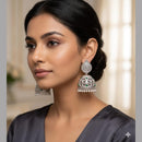 SNERA Oxidised Plated Pearl Jhumki Earrings for Women