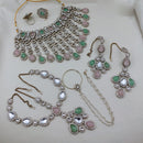 SNERA Premium Kundan Stone And Beads Semi Bridal Necklace Set for Women