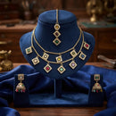 SNERA Elegant Crystal Stone And Pearl Necklace Set Women