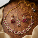 SNERA Elegant Crystal Stone And Pearl Necklace Set Women