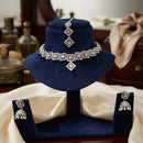 SNERA Elegant Crystal Stone And Pearl Necklace Set Women