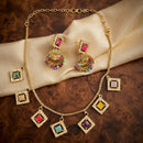 SNERA Elegant Crystal Stone And Pearl Necklace Set Women