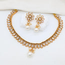 SNERA Elegant Crystal Stone And Pearl Necklace Set Women