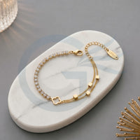 SNERA Elegant Austrian Stone Floral Bracelet for Women