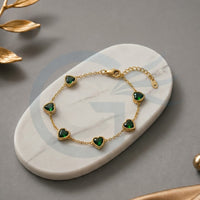 SNERA Elegant Crystal Stone Heart Shape Bracelet for Women