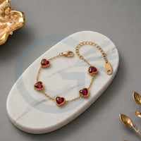 SNERA Elegant Crystal Stone Heart Shape Bracelet for Women