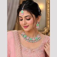 SNERA Elegant Crystal Stone And Pearl Necklace Set Women