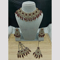 SNERA Elegant Crystal Stone And Pearl Necklace Set Women