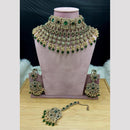 SNERA Elegant Crystal Stone And Pearl Choker Necklace Set Women