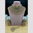 SNERA Elegant Crystal Stone And Pearl Choker Necklace Set Women