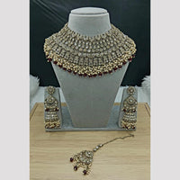 SNERA Elegant Crystal Stone And Pearl Choker Necklace Set Women