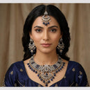 SNERA Elegant Crystal Stone Beads And Pearl Necklace Set Women