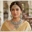 SNERA Elegant Crystal Stone Beads And Pearl Necklace Set Women