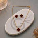 SNERA Designer Clover Necklace Set for Women