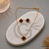 SNERA Designer Clover Necklace Set for Women