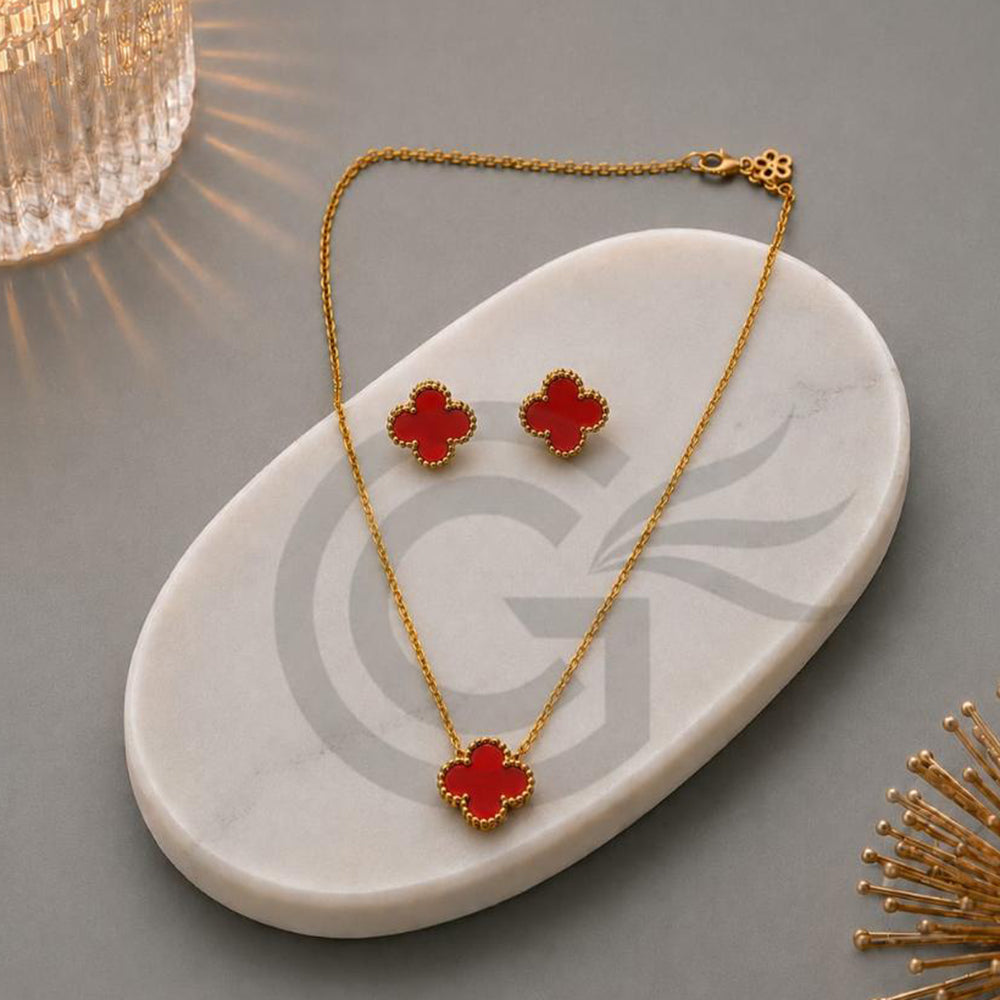 SNERA Designer Clover Necklace Set for Women