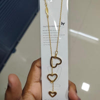 SNERA Gold Tone Designer Heart Shape Necklace for Women