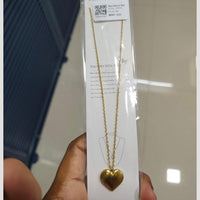 SNERA Gold Tone Designer Heart Shape Necklace for Women