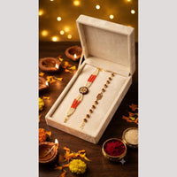 SNERA Designer Meenakari And Pearl Rakhi for Bhaiya Bhabhi