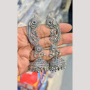 SNERA Vintage Oxidised Plated Mirror Earcuff Jhumki Earrings for Women