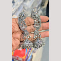 SNERA Vintage Oxidised Plated Mirror Earcuff Jhumki Earrings for Women