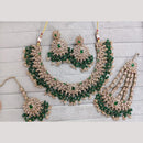 SNERA Sparkling Crystal Stone And Pearl Necklace Set