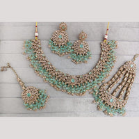 SNERA Sparkling Crystal Stone And Pearl Necklace Set