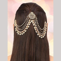 SNERA Kundan Stone And Pearl Designer Hair Accessories