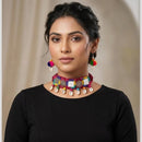 SNERA Mirror And Shell Embellished Ethnic Choker Necklace Set