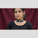 SNERA Mirror And Shell Embellished Ethnic Choker Necklace Set