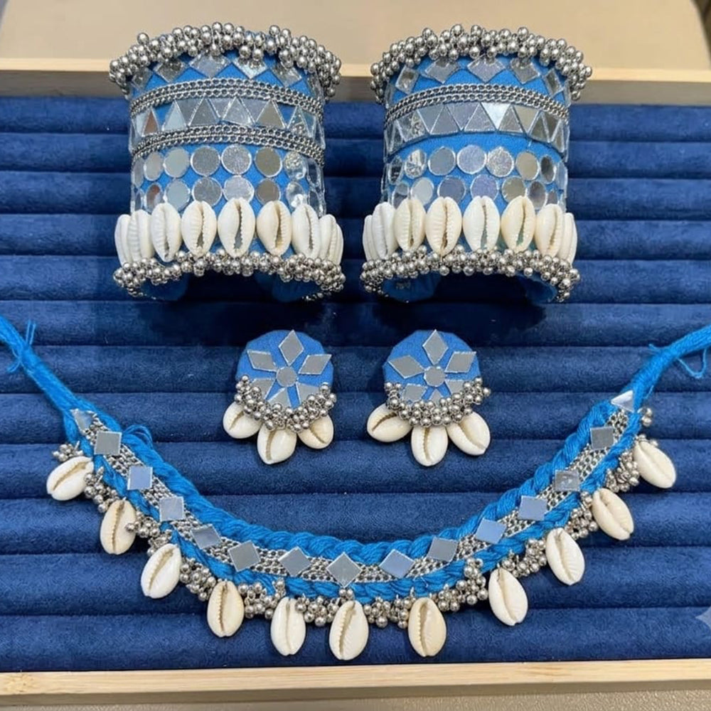SNERA Beautiful Mirror And Shell Jewellery Combo Set for Women