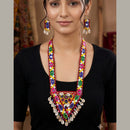 SNERA Mirror And Shell Embellished Ethnic Long Necklace Set